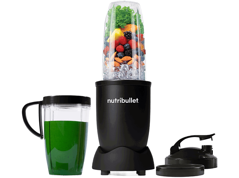 nutribullet Pro Mineral 900W, Vaso personal para llevar, 0.9 l / 0.7 l, Cuchilla acero inoxidable, Sin BPA, Negro mate