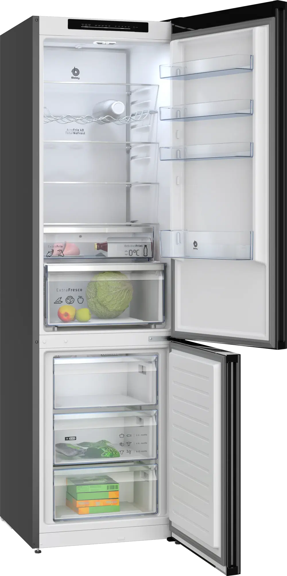 Balay 3KFD855NI, Total No Frost, 203 cm, 363 l, Cristal Negro