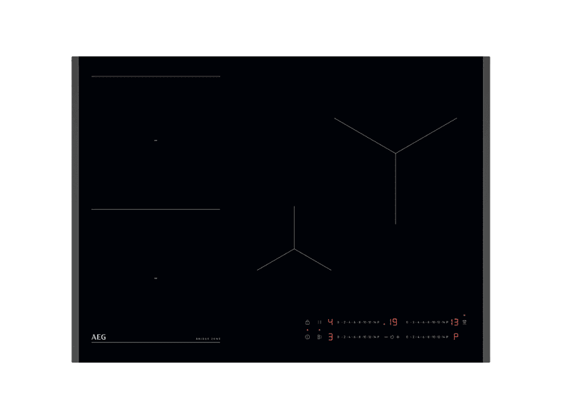 AEG TO74IB00FB, 4 zonas, Zona grande 24 cm, Función Puente, 71 Negro