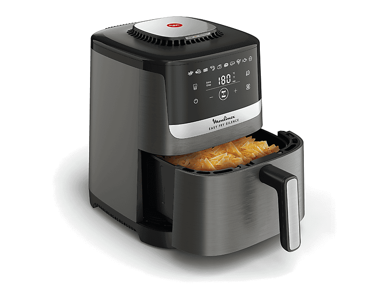 moulinex Easy Fry Silence EZ551H, 1680W, 5L, Tecnología silenciosa, 10 programas, Pantalla táctil, Extra Crisp, Gris