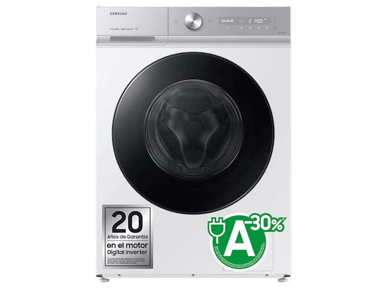 Samsung WW90DB8U95GHU3, 9 kg, 1400 rpm, AI QuickDrive™, Clasificación Energética A, Blanco