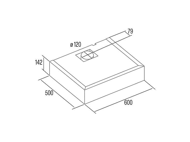 Cata 02001301 S-BOX X/A, Inox, 60 cm, 340 m3/h