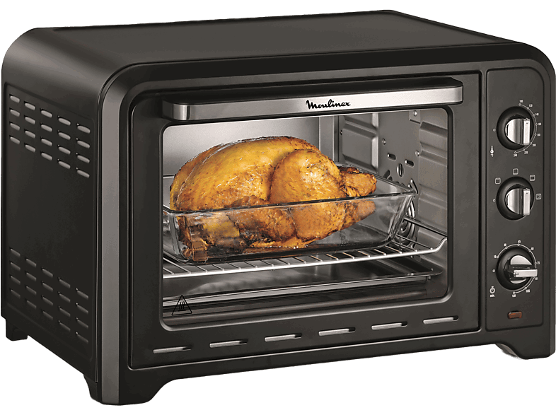 Moulinex Optimo OX4848, 2000 W, Capacidad 39 L, Hasta 240 ºC, 6 modos de cocción, Temporizador 120 min., Bandeja horneado, Negro