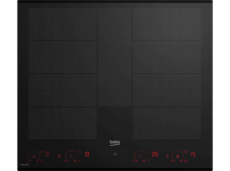 Beko HII68811NT, 8 zonas combinables, Zona central extensible, Touch control, 60 cm, Negro