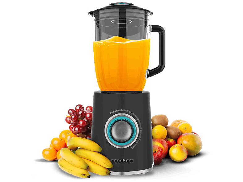 Cecotec Power Black Titanium 2000MAX Mix Go, 2000 W, Con cuchilla con recubrimiento titanio negro y 1,5 L capacidad, Negro