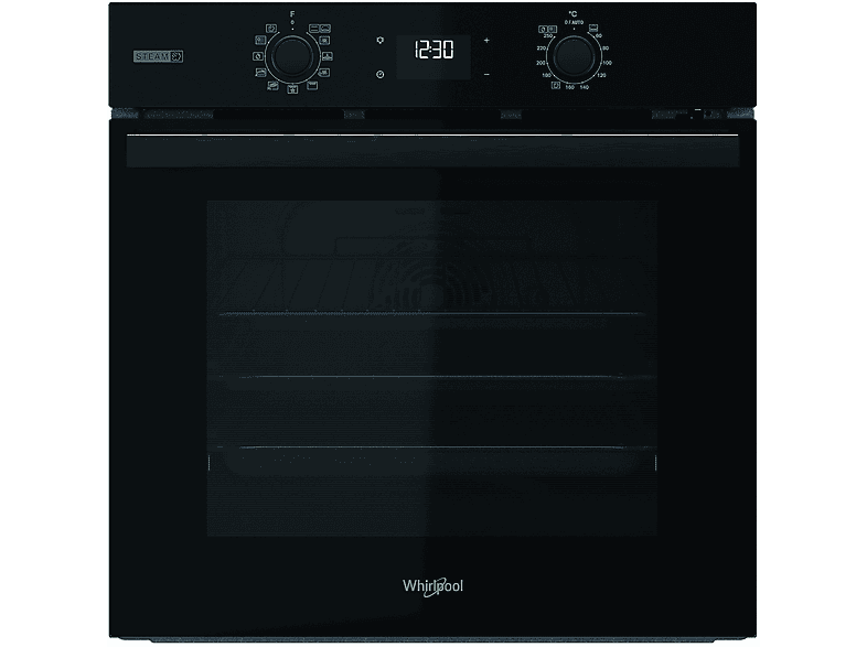 Whirlpool OMSR58RU1SB, Multifunción, Pirolítico e hidrolítico, función Vapor +,71 l, 59.5 cm, Smart Clean, Cook3, Negro