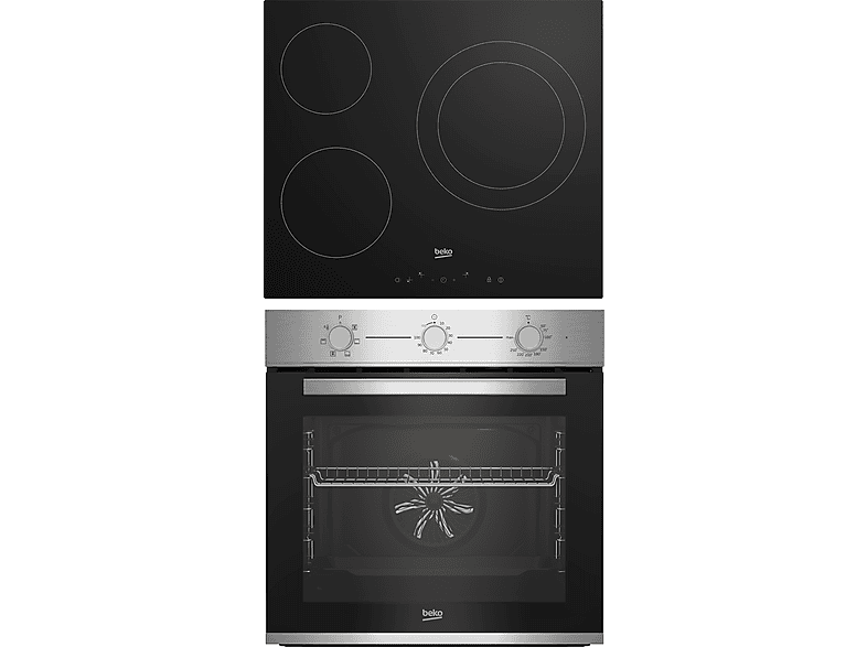 Beko BBSE12120XD, Multifunción, 72 l, vitrocerámica, 3 zonas, 59 cm, Inox