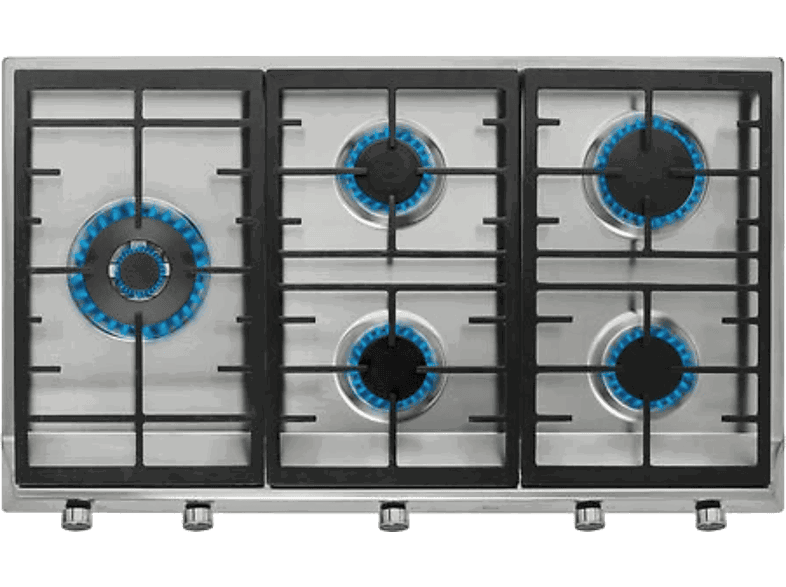 Teka EX 90.1 5G AI AL DR LEFT CI, 5 Zonas, Gas Butano, 86 cm, Acero inoxidable