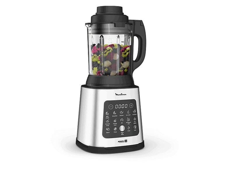 Moulinex Perfectmix Cook LM835D, 1400 W, 2 L, 6 Cuchillas Powelix, Recetas Frías y Calientes, 10 programas, Táctil, Inox.