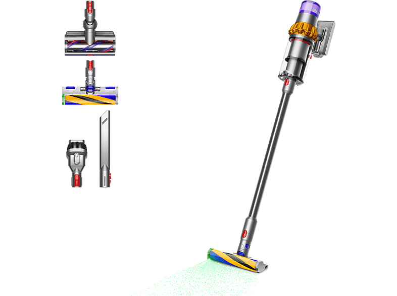 Dyson V15 Detect™ Absolute, Potencia succión 240 AW, 60 min, Inteligente y Potente, 3 Modos, Tecnología Láser, Sensor Suciedad
