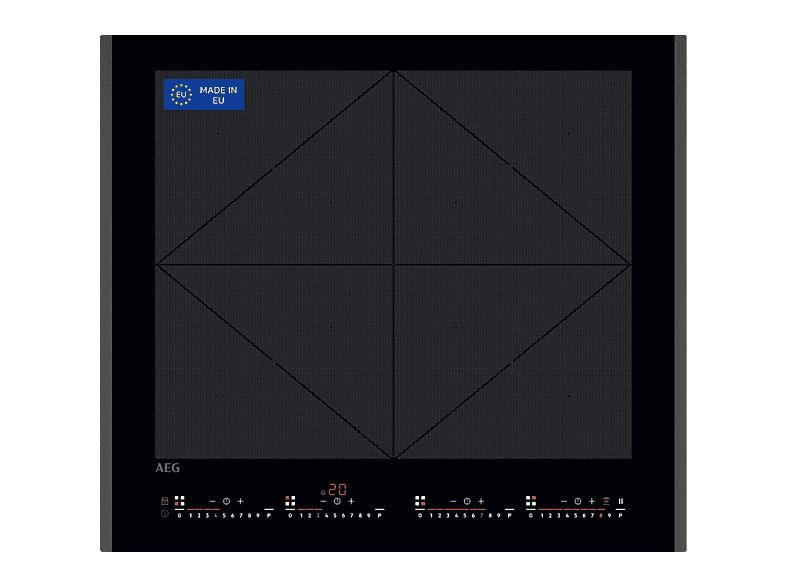 AEG TR64IT00FB, 4 zonas Flex de 22 cm, Función Puente, Mandos independientes, 59 Negro