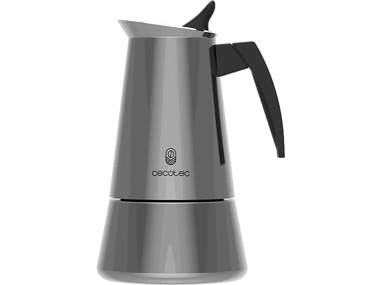 Cecotec Piccolina 200, 100 ml, 2 tazas, Acero Inoxidable, Termorresistente, Apto para todas superficies, Gris