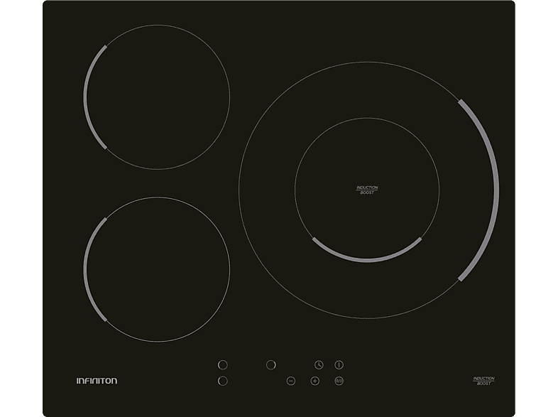Infiniton IND3BK8G32, 3 Zonas, Zona grande 32 cm, 59 Modo Boost, Negro