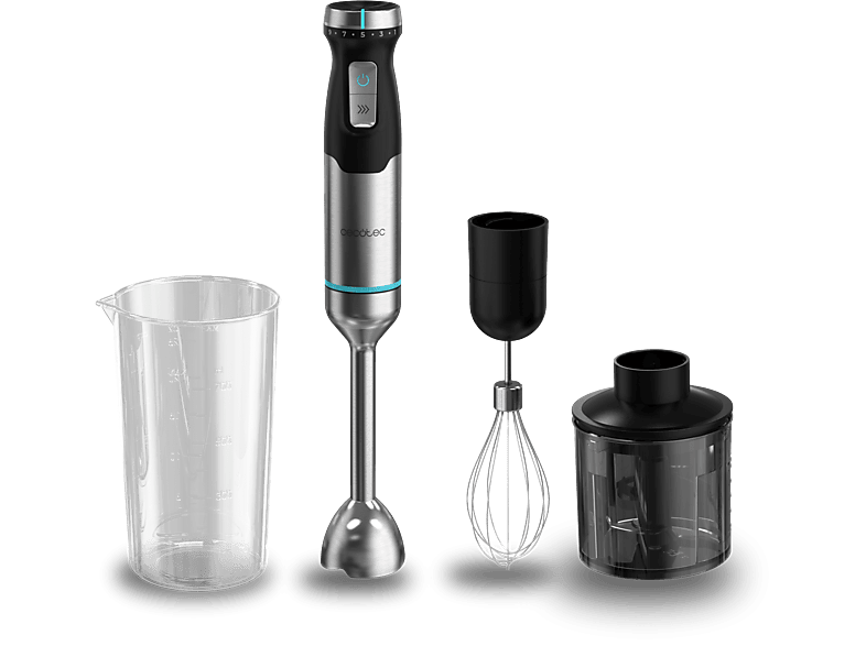 Cecotec Power Pulsar 2300Max Cream&Crush, 2300 W, Cuchillas 4 Hojas Acero Inoxidable, Pie Xl Extralargo, Gris