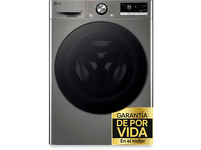 LG F4WR7009AGS, Serie 700, 9 kg, 1400 rpm, 14 Programas, AI Direct Drive™, TurboWash™360˚, Inox