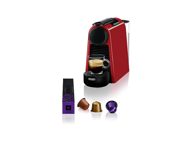 De'Longhi Nespresso® Essenza Mini EN85.R, 1150 W, 19 bar, 0.6 l, Calentamiento 26 s, Apagado automático, Rojo