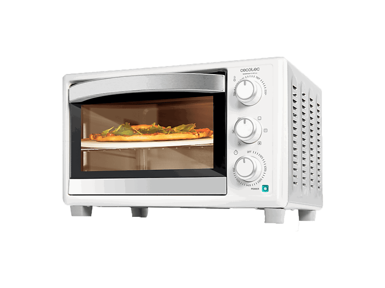 Cecotec Bake&Toast 2600 White 4Pizza, 26 L, 1500 W, Convección, Piedra para pizza, 6 funciones, Luz interior, Blanco