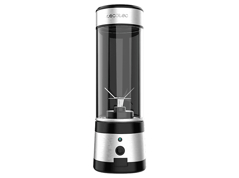 Cecotec WanderlustMix USB, 126 W, 0.4 l, Vaso portátil, Cuchillas 4 hojas, Autonomía hasta 15 usos, Ideal smoothies, Gris