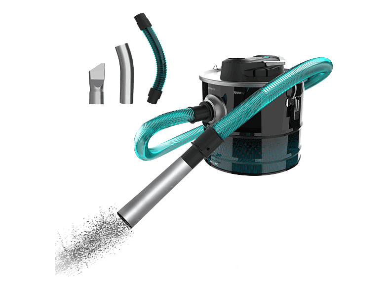 Cecotec Conga Ash 3000 Home, 1000W, Capacidad 15L, Succión 15 kPa, Boquilla 38mm, Depósito inox, Negro