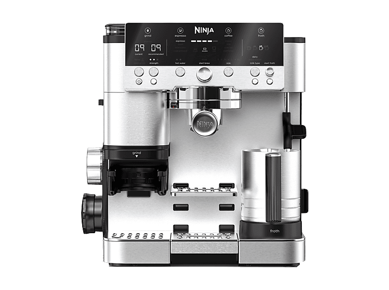 Ninja Luxe Café Premier ES601EU, 9 bar, 1650W, 2 Tazas, Capacidad del depósito 2L, de café en grano 250g, Plata