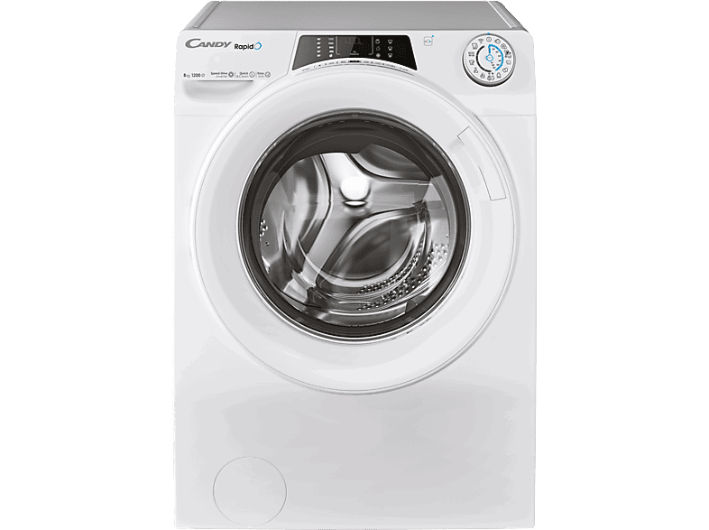 Candy RapidÓ RO 1284DWMT/1-S, 8kg, 1200rpm, Motor Inverter, Wi-Fi, Vapor, 16 Programas, Blanco