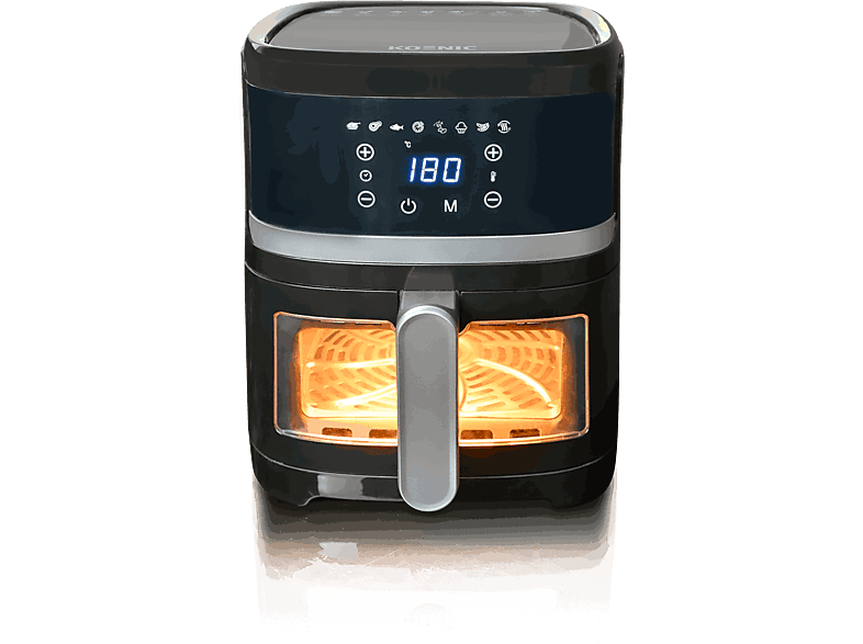 KOENIC KAF 41323 B, 1300 W, 3.7 l, Display táctil, Ventana transparente, Negro