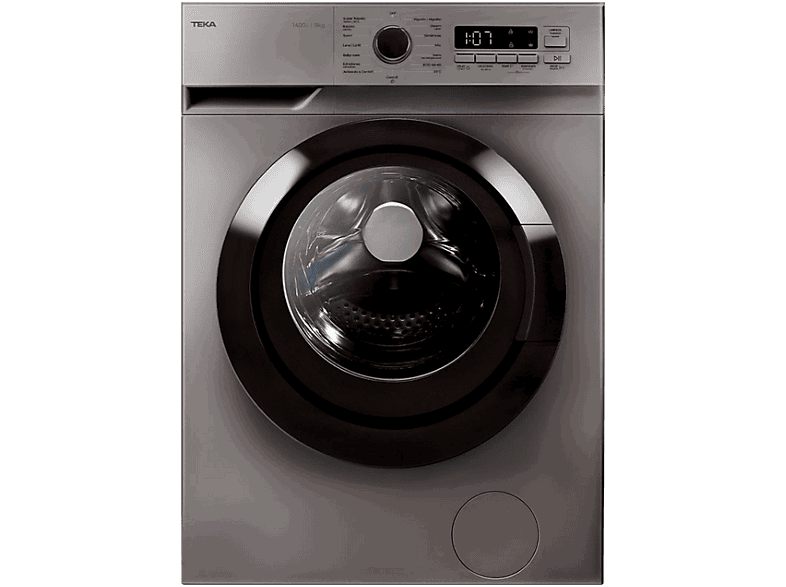 Teka WMK 40840 SS, 8 kg, 1400 rpm, 15 programas, Acero inoxidable