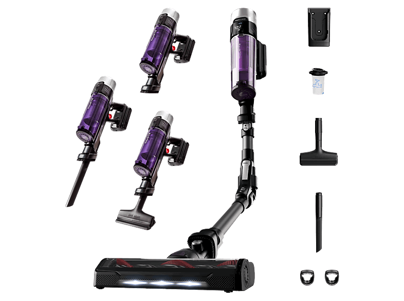 Rowenta RH2039WO X-Force Flex 9.60 Allergy, 200 W, 0.4 L, 45 min, Tecnol. Ciclónica, 3 modos, Multisuperficie, Ultraligera, Púrpura