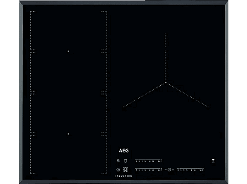 AEG IKE63471FB, 3 zonas, Zona grande 28 cm, Biselada, 60 Negro