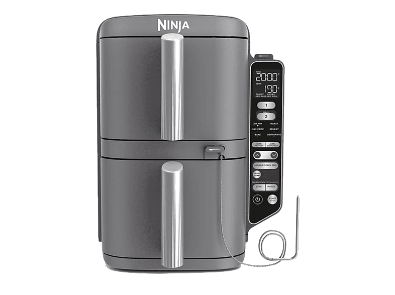 Ninja Double Stack XL, 2470 W, 9.5l, 2 Cajones independientes, 6 Programas, Gris