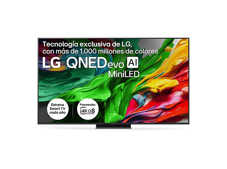 LG 65QNED87A6B, UHD 4K, Procesador Inteligente α8 AI Processor 4K Gen2, Smart TV, DVB-T2 (H.265), Ashed Blue