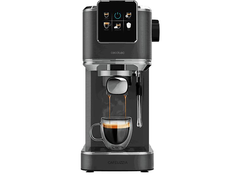 Cecotec Cafelizzia ColdBrew, 20 bares, 1.2L, Doble salida, Vaporizador orientable, Sistema Desmontable, Negro