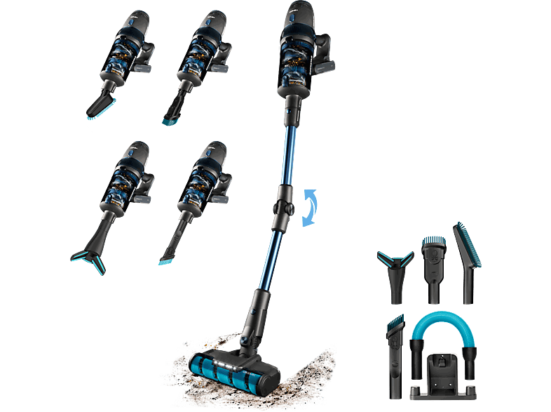 Cecotec Conga Rockstar 11500 Odyssey ErgoFlex, 850 W, 3 en 1, 300 aW, 30 kPa, 90 min, Cepillo Jaliscazo, Incluye accesorios, Black