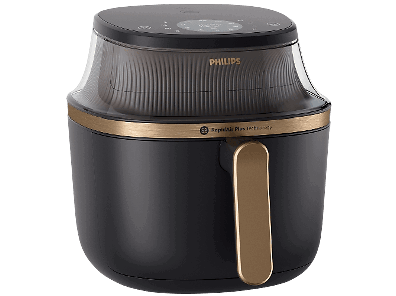 Philips Airfryer NA342/00 serie 3000, 7,2 L, 2000 w, 200 °C, 16 Programas, Tecnología RapidAir Plus, Pantalla Táctil, Negro/Oro