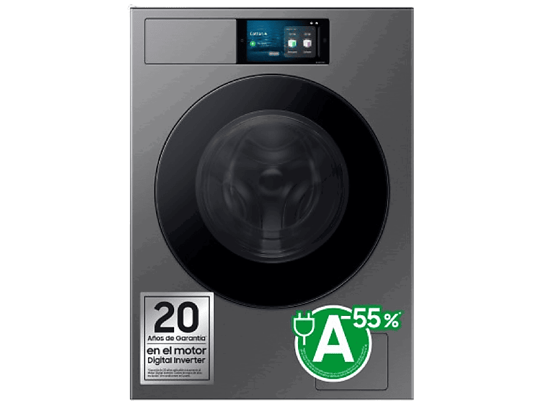 Samsung Bespoke AI WF90F09C4SU3, 9 kg, 1400 rpm, 24 programas, Autodosificación, Clase A, Control por voz, Grafito