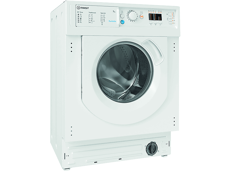 Indesit BI WMIL 71252 EU N, 7 kg, 1200 rpm, Push&Wash, 14 programas, Sin panelar