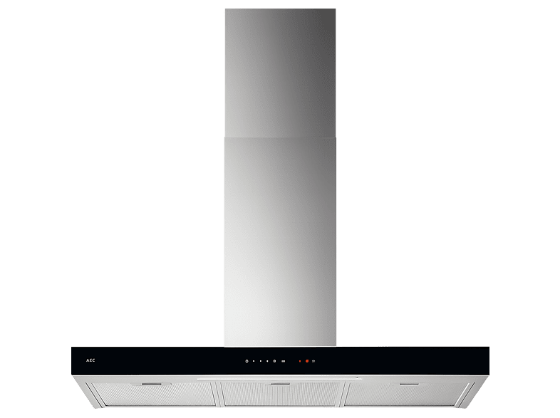 AEG GB67D91HL, 3 velocidades, 600 m³/h, Función Brisa, 90 cm, Inox con panel de cristal negro