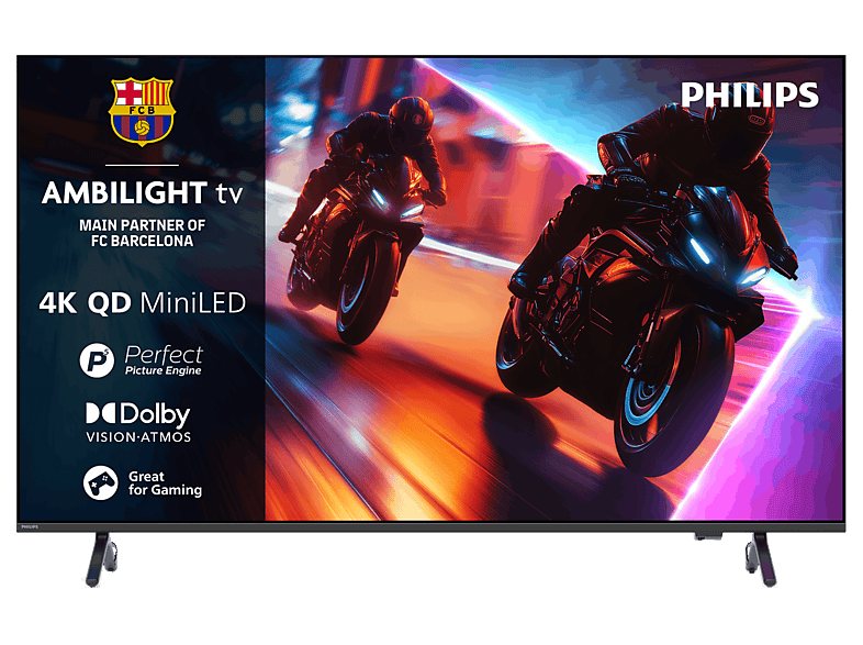 Philips Ambilight 65MLED920 4K QD MiniLED 164cm Smart Dolby Vision y Atmos Titan OS, Negro