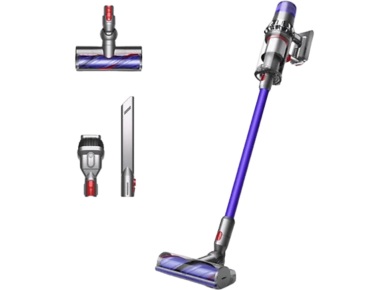 Dyson V11™ Advanced, Potencia succión 200 AW, Autonomía 60 min, Accesorios, 3 Modos, Morado/Níquel