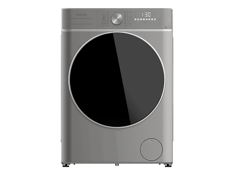 Cecotec Bolero DressCode 9800 Inverter Steel A, 9 kg, 1400 rpm, Motor Plus, Carga automática, Display táctil, Inox