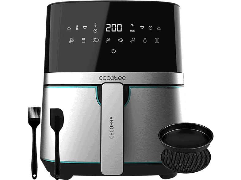 Cecotec Cecofry Full Inox Pro 5500 con Accesorios, 1700 W, 8 Modos, 5.5 l, Plata
