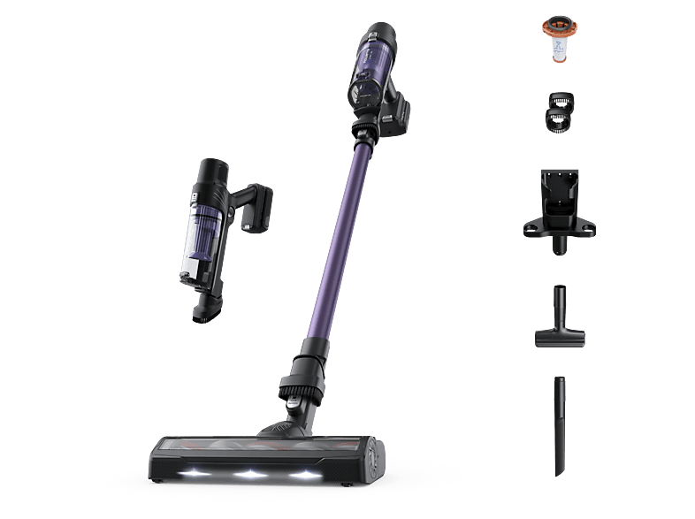 Rowenta X-Pert 7.60 RH6A39, 140 W, Ultraligera, 45 min. autonomía, Depósito 0.44L, Accesorios, Púrpura