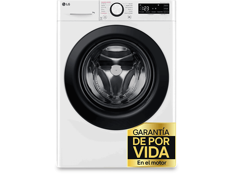 LG F4WR5009A6W, Serie 500, 9kg, 1400rpm, 12 programas, AI Direct Drive™, vapor Steam™, Blanco