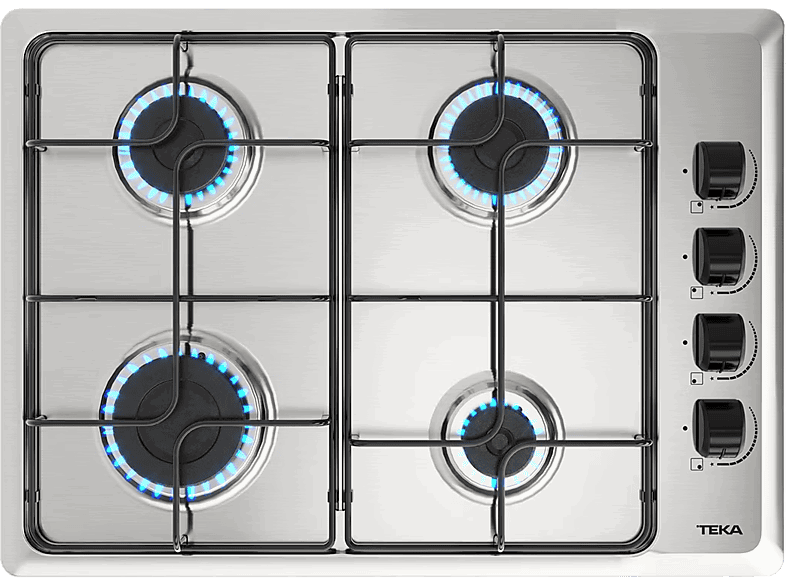 Teka HLX 540 KL 4G-NAT, 4 zonas, Gas Natural, 60 cm, Acero inoxidable