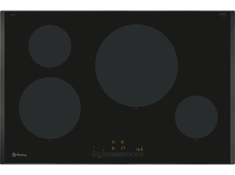 Balay 3EB985LH, 4 zonas, Zona grande de 28 cm, Función Sprint, programación, 80.2 Negro