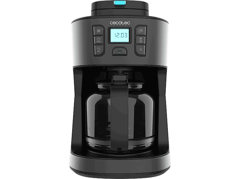 Cecotec Coffee 66 Grind & Drop, 12 tazas, 1086 W, Programable, Capacidad 1.8 L, Tecnología ExtremeAroma, Grey