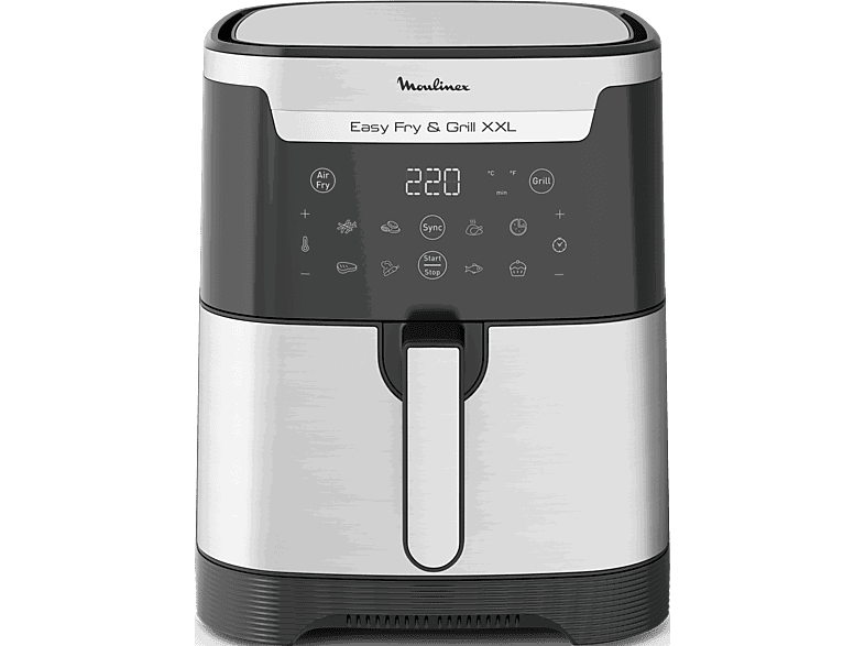 Moulinex Easy Fry & Grill XXL EZ801D, 6.5 L, Con Separador, Cocina 2 platos a la Vez, 1830 W, 220 °C, 16 funciones, Táctil, Inox.