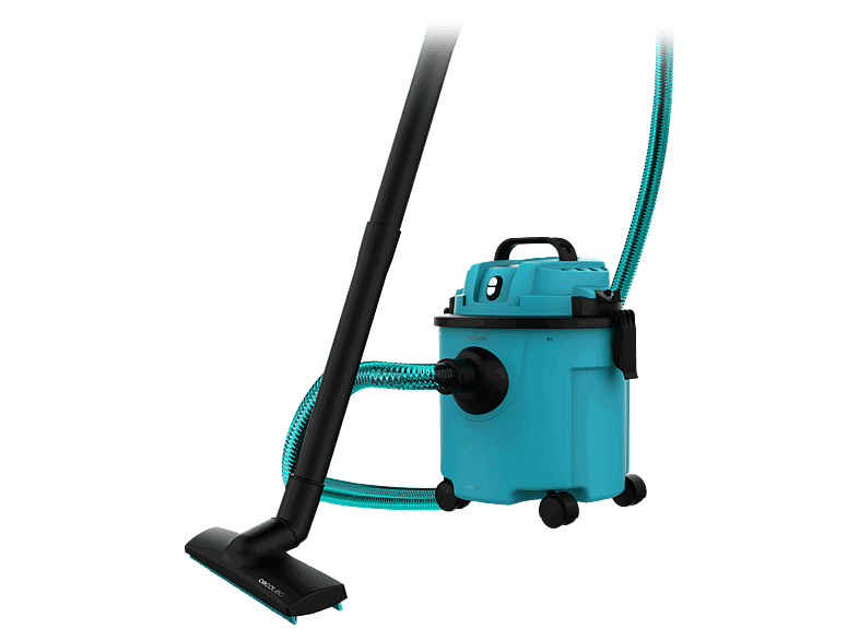 Cecotec Conga Rockstar Wet & Dry Compact Garden Plus, 1200 W, 16L, Radio acción 5m, Doble función, 2 filtros, Ruedas, Negro