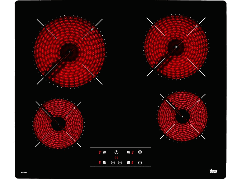Teka TB 6415, 4 zonas, Zona grande 21 cm, Touch Control, 60 Negro