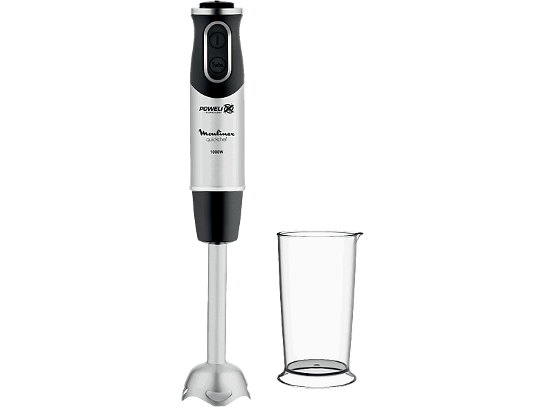 Moulinex DD65A810 QuickChef, 1000 W, Tecnología Powelix, 10 Velocidades, Función Turbo, Vaso Medidor, Acero Inoxidable